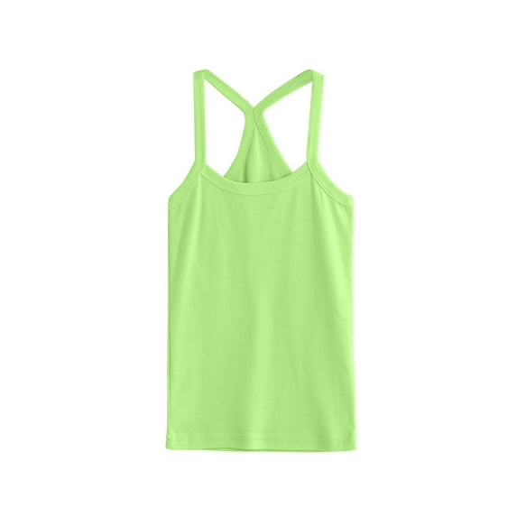 KAOOCXU Boy Girl Lovely T-Shirts Solid Color Crop Tank Halter Sleeveless Sports Dance Strap Top Kids Durable Playsuit Sunsuit Clothes
