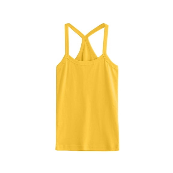 KAOOCXU Boy Girl Lovely T-Shirts Solid Color Crop Tank Halter Sleeveless Sports Dance Strap Top Kids Durable Playsuit Sunsuit Clothes