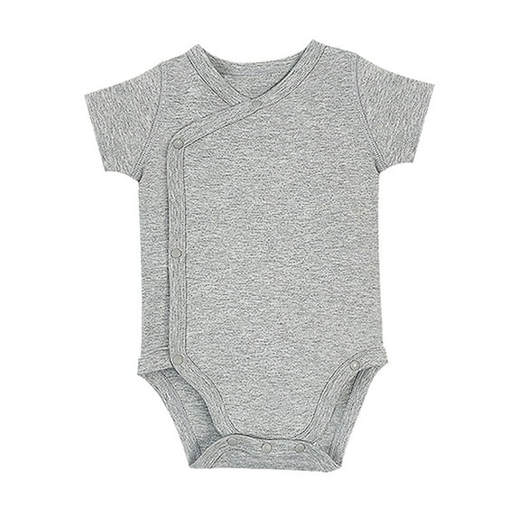 KAOOCXU Casual Bodysuit For Girls Short Sleeved Solid Color Newborn Jumpsuit Romper Relaxed Fit Playsuit Clothes