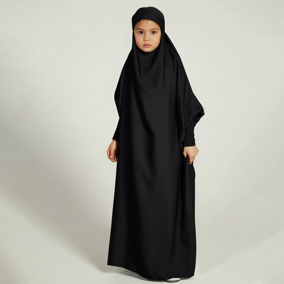 KAOOCXU Children Girl Poses Solid Color Dress National Children Clothing Suitable Leisure And Formal Occasions