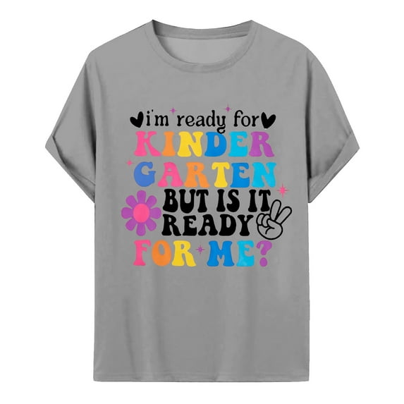 KAOOCXU First Day Of Kindergarten Shirt Toddler Tee Boy Girls Kindergarten Summer Tops Spring Autumn Lightweight Tshirt