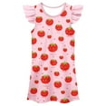 thumbnail image 1 of KAOOCXU Girls Lovely Dress Cartoon Tomato Printed Flying Sleeve O-Neck Stylish Casual Dresses Pajamas Leisure Trendy Daily Wear, 1 of 2