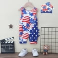 thumbnail image 1 of KAOOCXU Infant Boys Girl Comfort Bodysuit Independence Day Sleeveless Printing Newborn Crawlsuit Romper Jumpsuit Relaxed Fit Trendy Wear, 1 of 7