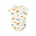 thumbnail image 1 of KAOOCXU Lovely Onesie For Boys Cartoon Dinosaurs Printed Short Sleeve O-Neck Infant Bodysuit Newborn Cotton Bodysuit Designed Cozy Breathable Daily Wear, 1 of 2