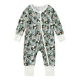 thumbnail image 1 of KAOOCXU Lovely Onesie For Boys Cartoon Flower Printed Patchwork Long Sleeve O-Neck Zippy Infant Romper Newborn Jumpsuit Designed Cozy Breathable Daily Wear, 1 of 9