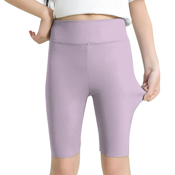 KAOOCXU New Trousers For Girl Solid Color Breathable Slimming Leggings High Waisted Ballet Yoga Knee Length Pants Skin Friendly Relaxed Fit Activewear