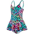 thumbnail image 1 of KAOOCXU Summer New Swimwear For Girls Lovely Sleeveless Leopard Printed Strap Bodysuit Ruffled Swimsuit Quick Dry Clothes For Pool Seaside Travel, 1 of 9
