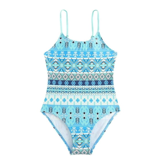 KAOOCXU Summer New Swimwear For Girls Lovely Sleeveless Printing Kids Romper Strap Bikini Set Lightweight Breathable Beachwear