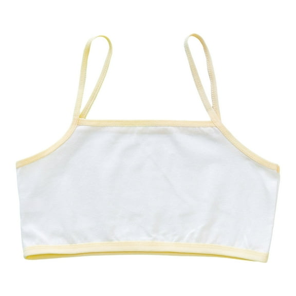 KAOOCXU Toddler Crop Tops Bra Girls Seamless Sports Bra Training White Teen Bra Camisole Style Lightweight Seamless Kids Cozy Dailywear