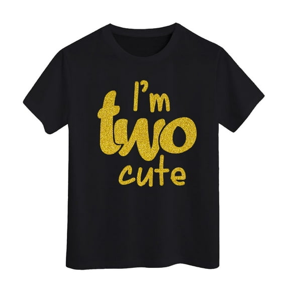 KAOOCXU Toddler Girls T-shirts Im Two Cute Shirt Girl 2 Years Old Second Birthday Casual Daily Wear
