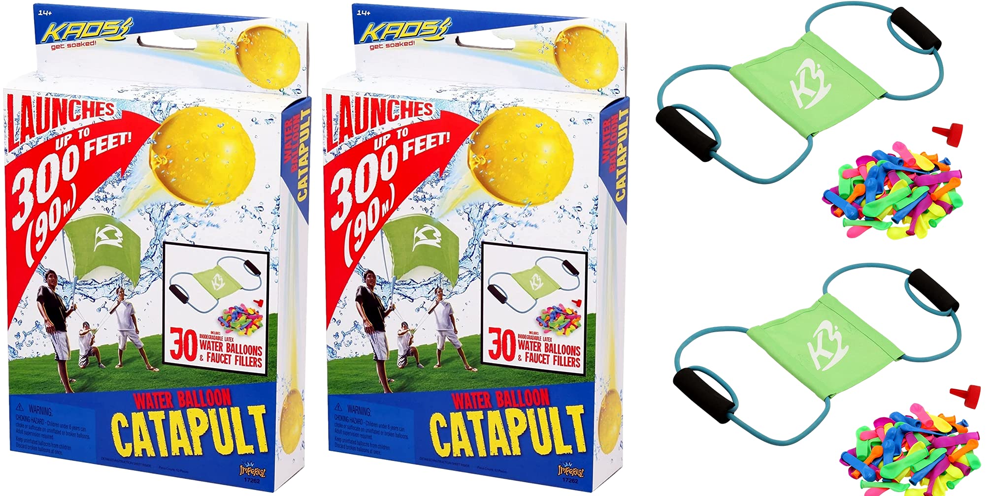 KAOS Catapult Water Balloon Launcher, (2 Sets) Eac
