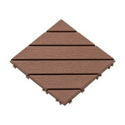 KAOU Floor Tile Snap Fit Multiple Mounting Styles with Open Mesh Outdoor Flooring All Weather Use Deck Tiles Household Use Brown Size C