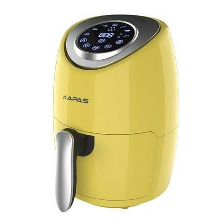 KAPAS 2.2qt Automatic Shutoff Air Fryer, Yellow - Dishwasher Safe