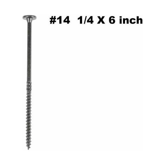 KAPAS Decking/Fencing/ Framing Black Wood Screws #14 1/4 X 6” Flat Head, T30 Torx Drive, Hardened Steel , Black NANO 1000hrs + Wax Exterior Coated (50 Pcs - With T30 Torx drive bit )