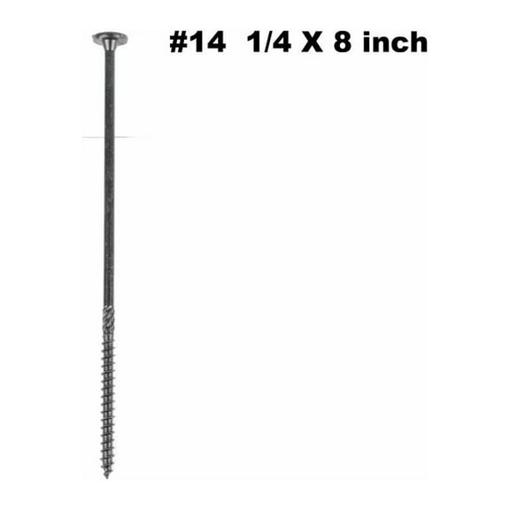 KAPAS Decking/Fencing/ Framing Black Wood Screws #14 1/4 X 8” Flat Head, T30 Torx Drive, Hardened Steel , Black NANO 1000hrs + Wax Exterior Coated (50 Pcs - With T30 Torx drive bit )