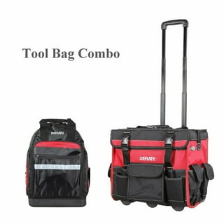 Wheeled Rolling Tool Bag Heavy Duty Tool Backpack for Men Tool Organizer  Bag Including Laptop Sleeve(Yellow)