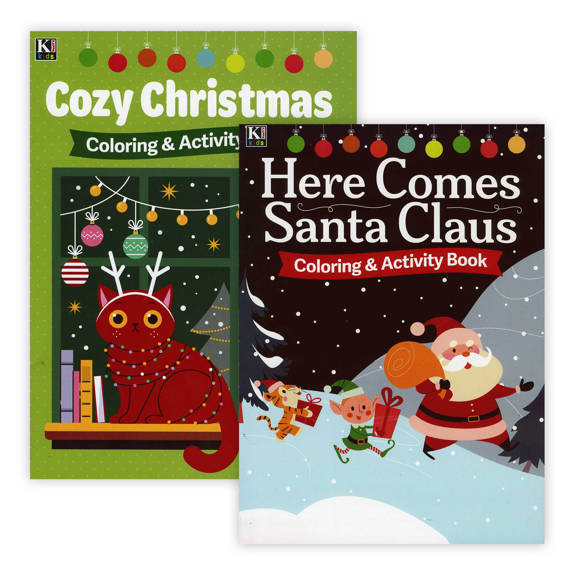Kappa Christmas Coloring Book 2 Title, Fun Workbook for Learning Drawing Coloring, 48-Pack