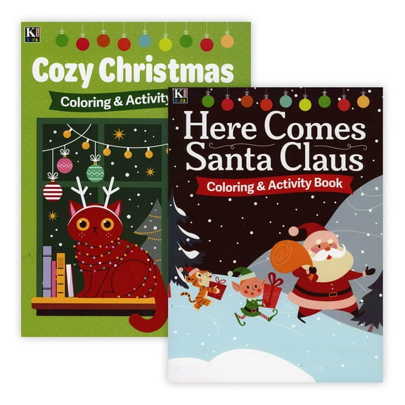 Kappa Christmas Coloring Book 2 Title, Fun Workbook for Learning Drawing Coloring, 48-Pack