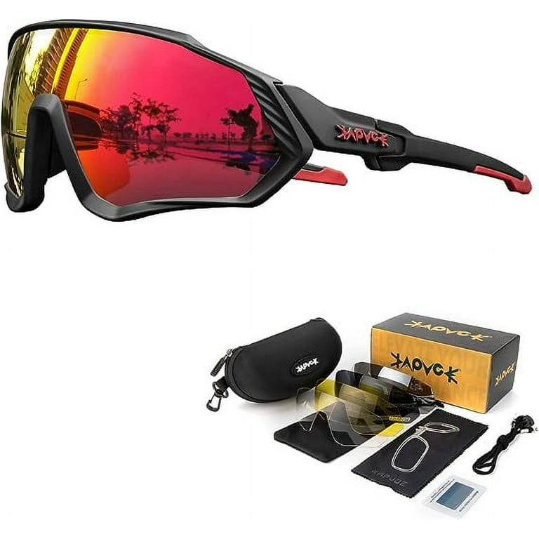 KAPVOE Cycling Glasses Polarized Sports Sunglasses MTB Mountain Bike  Eyewear Men Women Road Bicycle BMX Running Fishing Golf