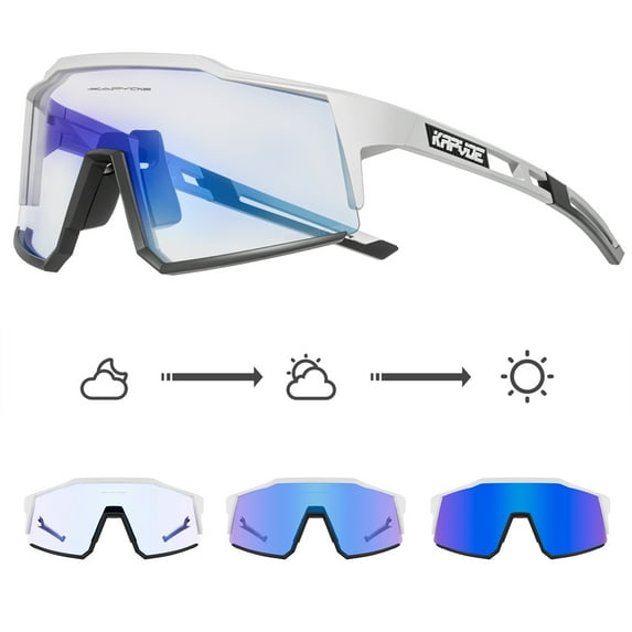 KAPVOE Cycling Sunglasses Full Frame Photochromic Glasses Sports Bicycle Goggles UV400