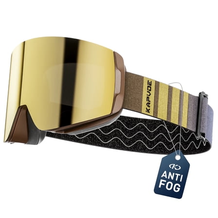 KAPVOE Magnetic Ski Goggles Snowboard Goggles for Men Women Snow Glasses OTG Anti Fog 1OO% UV Protection