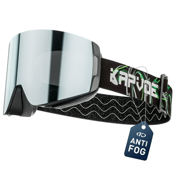 KAPVOE Magnetic Ski Goggles Snowboard Goggles for Men Women Snow Glasses OTG Anti Fog 1OO% UV Protection