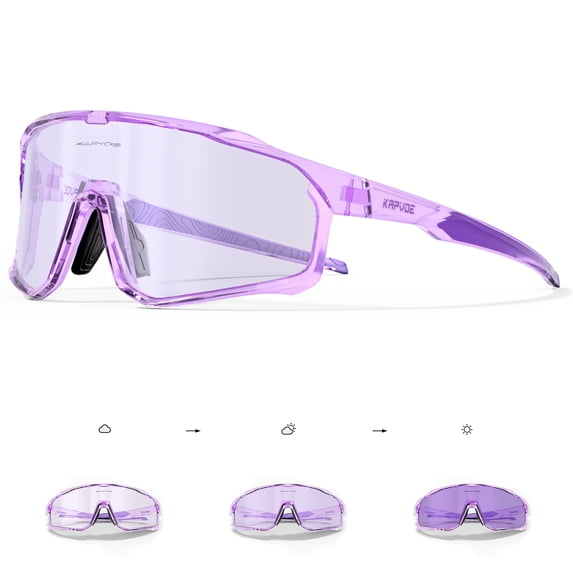 KAPVOE Photochromic Cycling Glasses MTB Sports Transition Triathlon Running Men Women Clear Mountain Bike Sunglasses