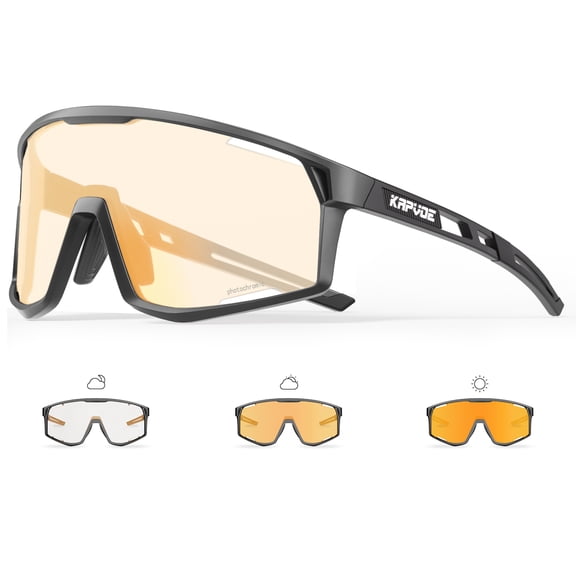 KAPVOE Photochromic Cycling Glasses Men Mountain Bike Sunglasses Women Clear MTB Sports Goggles Bicycle Triathlon Running
