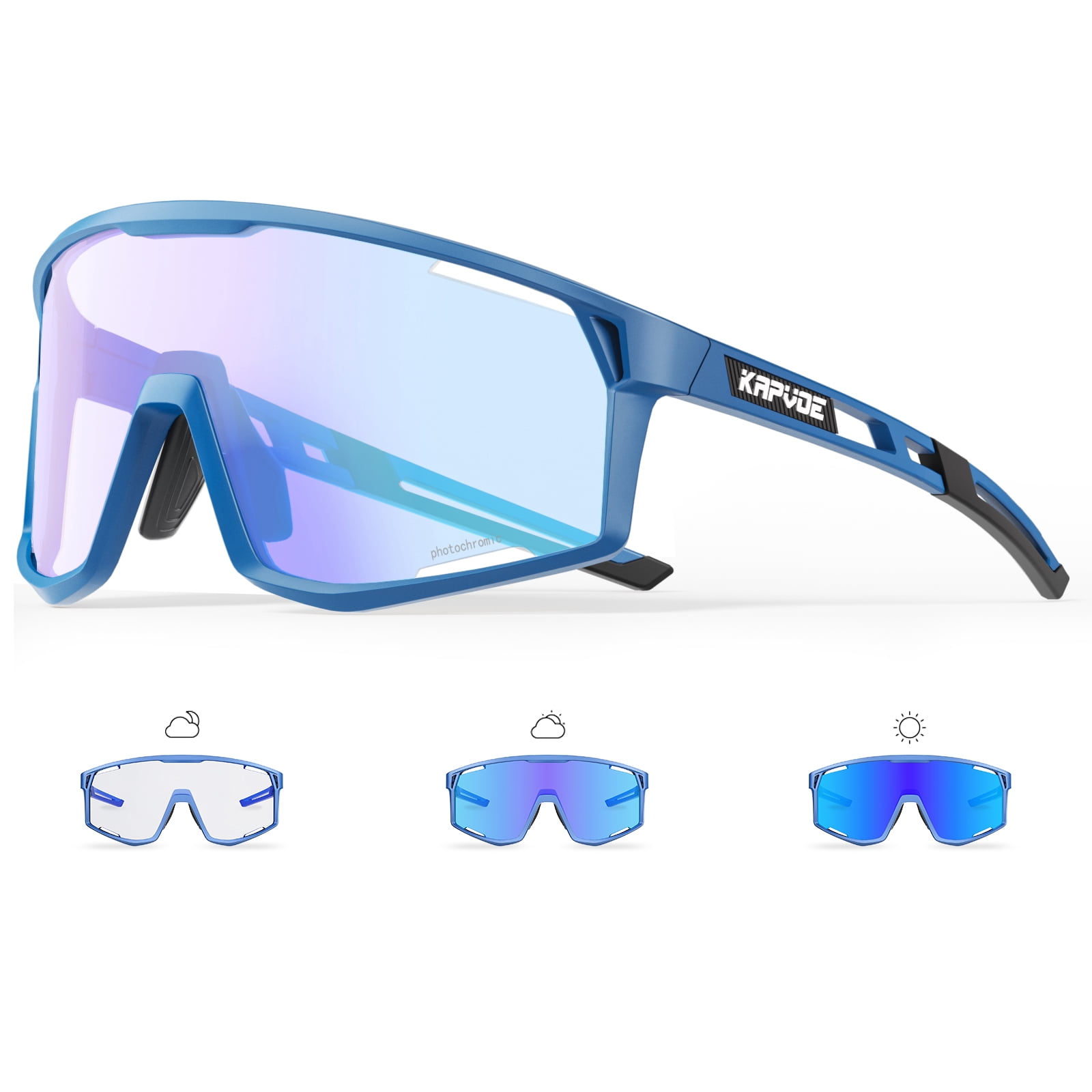 ALPLAND TOP SPEED Cycling Glasses - Sports Sunglasses With Tape, Strap & Soft Bag