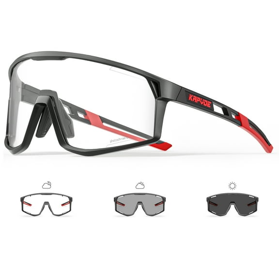 KAPVOE Photochromic Cycling Glasses Men Mountain Bike Sunglasses Women Clear MTB Sports Goggles Bicycle Triathlon Running