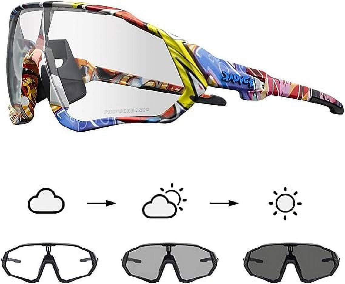 Brand Photochromic Outdoor Sports Sunglasses MTB Mountain Bike Bicycle  Riding Cycling Glasses Eyewear Gafas Ciclismo 1 Lens