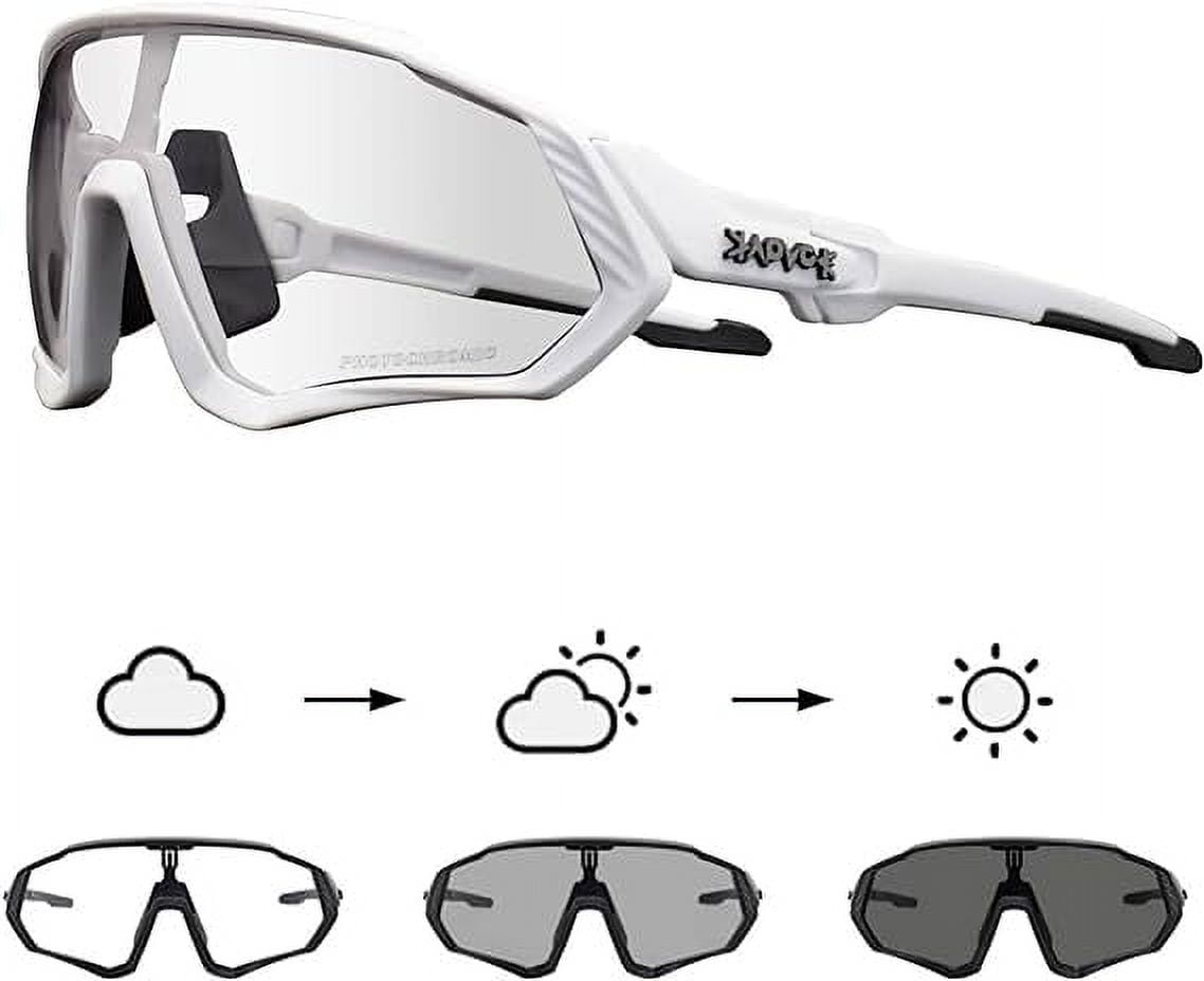KAPVOE Photochromic Cycling Glasses Men Women Mountain Bike Sunglasses  Clear MTB Bicycle Riding 02-photochromic-dark Gray