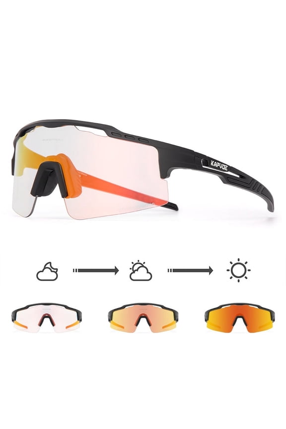 Photochromic Cycling Glasses Mountain Bike Sunglasses Clear MTB Bicycle Riding Baseball Running Golf for Men Women
