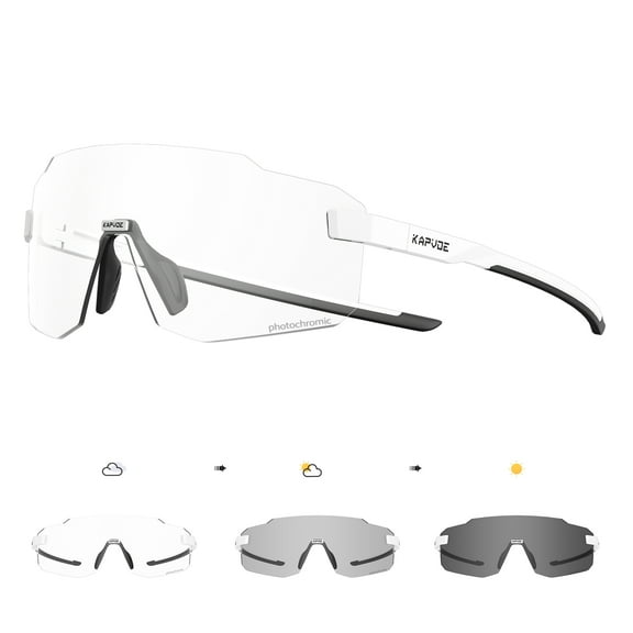 KAPVOE Photochromic Cycling Glasses UV Protection Driving Mountain Running MTB Frameless for Men Women Sport Sunglasses