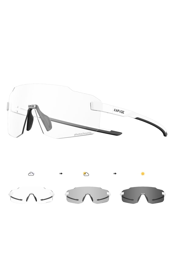 Photochromic Cycling Glasses UV Protection Driving Mountain Running MTB Frameless for Men Women Sport Sunglasses