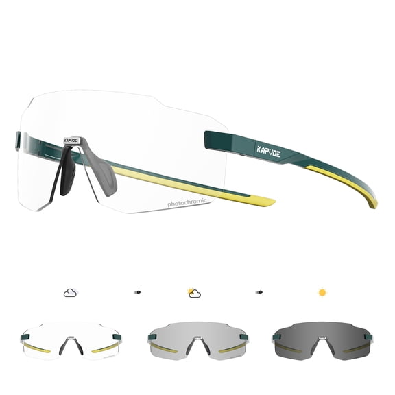 KAPVOE Photochromic Cycling Glasses UV Protection Driving Mountain Running MTB Frameless for Men Women Sport Sunglasses