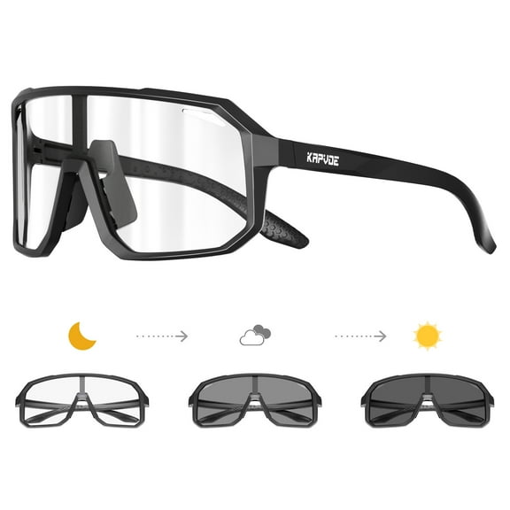 KAPVOE Photochromic Cycling Sunglasses Sports Mountain Bike Glasses UV protection 400 glasses Unisex