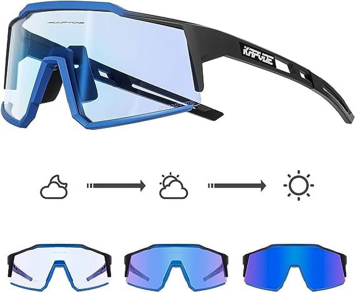 2024 Kapvoe Red Photochromic Running Sunglasses Sports for Men