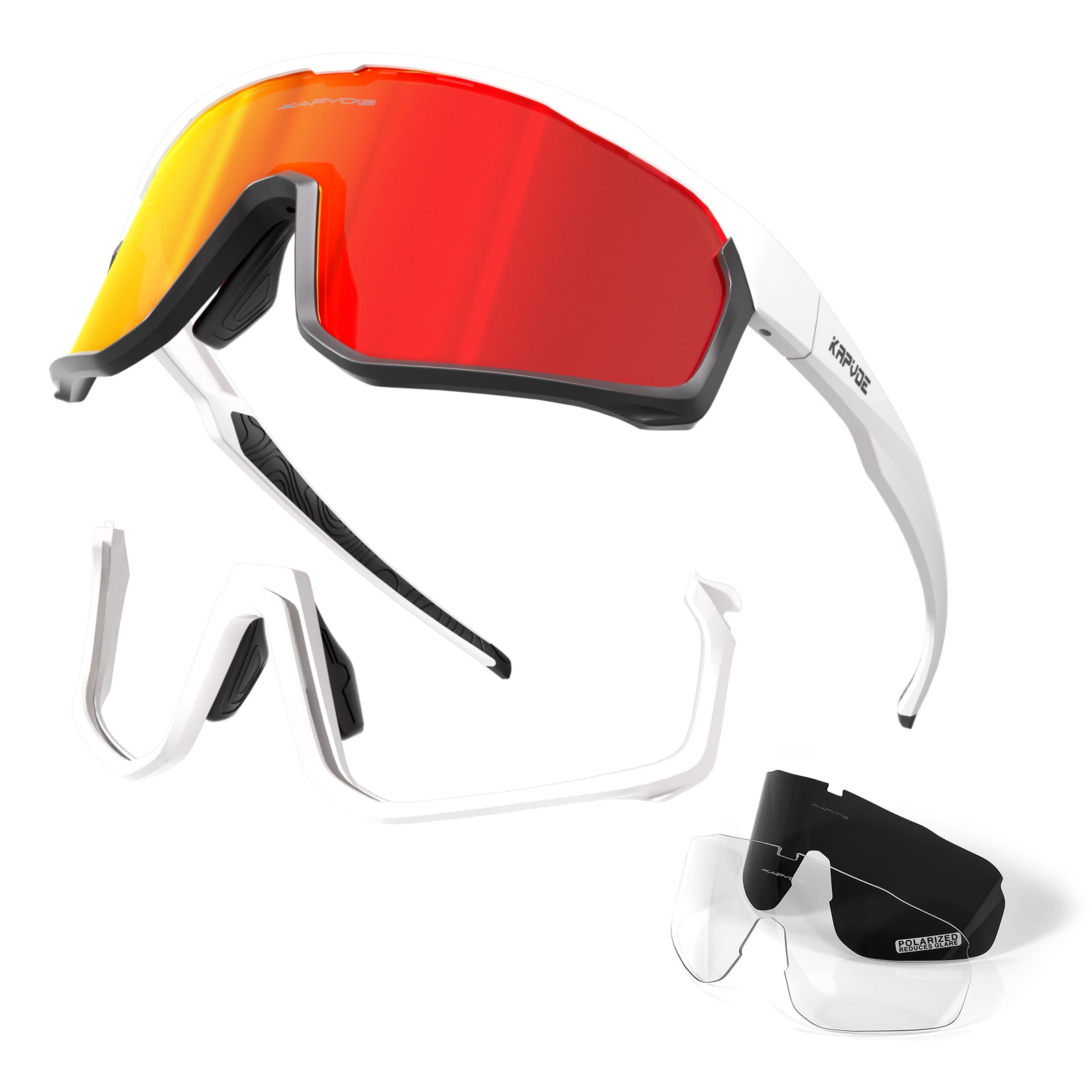 KAPVOE Polarized Cycling Glasses For Men Women Mountain Bike Glasses MTB  Riding Glasses TR90 Sport Sunglasses Running Bicycle 