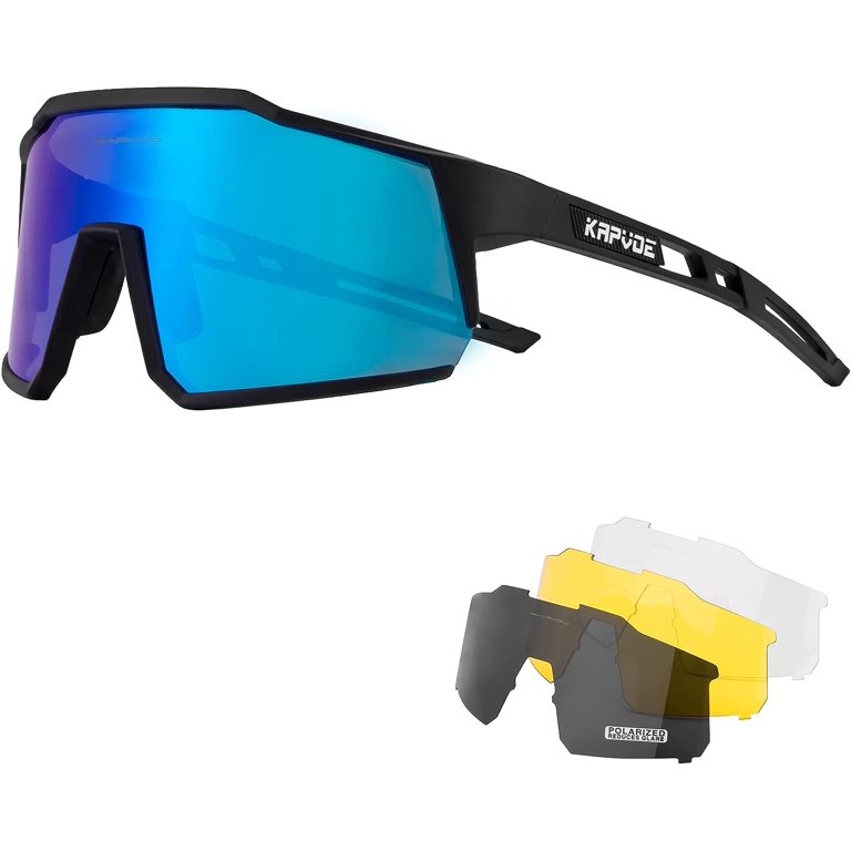 KAPVOE Polarized Cycling Sunglasses, 4 Interchangeable  display picture 1