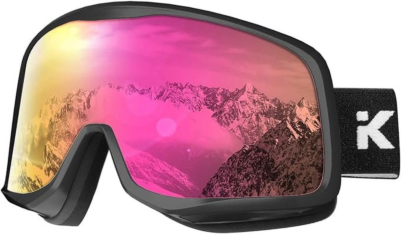 KAPVOE Ski Goggles OTG over Glasses Ski/Snowboard Goggles for Men