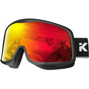 KAPVOE Ski Goggles OTG - over Glasses Ski/Snowboard Goggles for Men, Women & Youth - 100% UV Protection