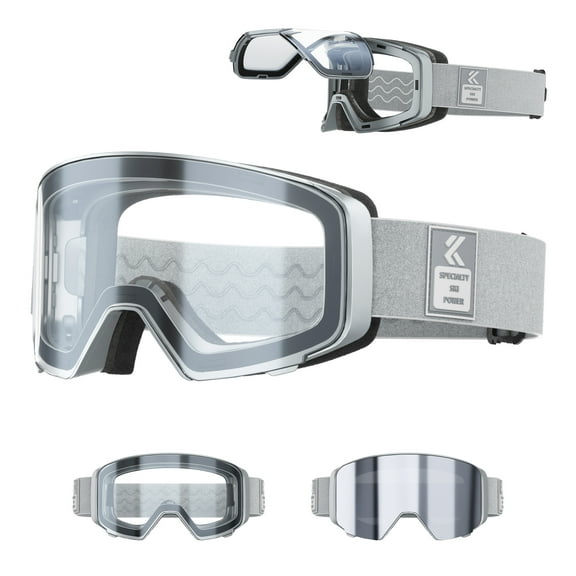 KAPVOE Ski Goggles Photochromic & Color - Anti-fog Magnetic Flip-Up Lens OTG UV400 Protection Helmet Compatible