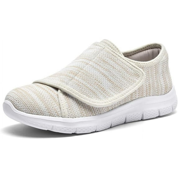 KAQ Adjustable Velcro close Walking shoes Wide Wide Shoes Non-slip Breathable Lightweight sneakers Foot shoes Pain relief