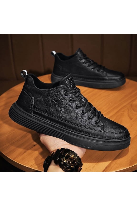 Autumn men's shoes British casual leather shoes men's new spring and autumn black shoes men's men's sneakers student shoes