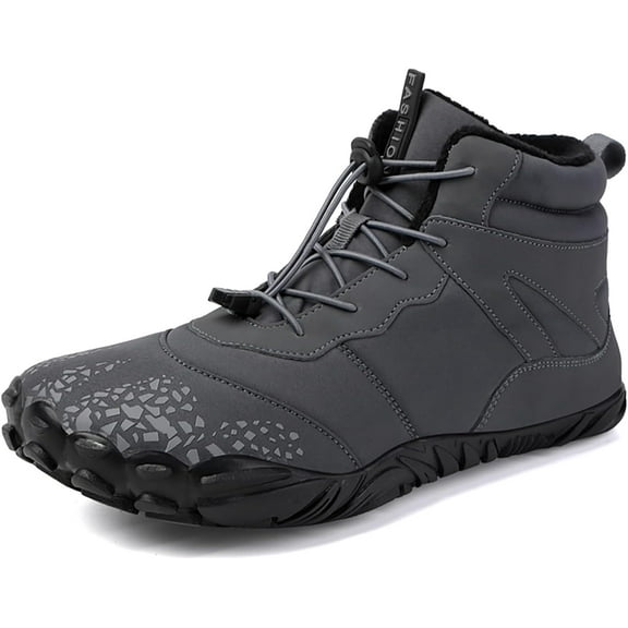 KAQ Barefoot Shoes Men Women Wide Toe Box Winter Minimalist Trail Runner Padded Warm Casual Hiking Cotton Boots Sneakers