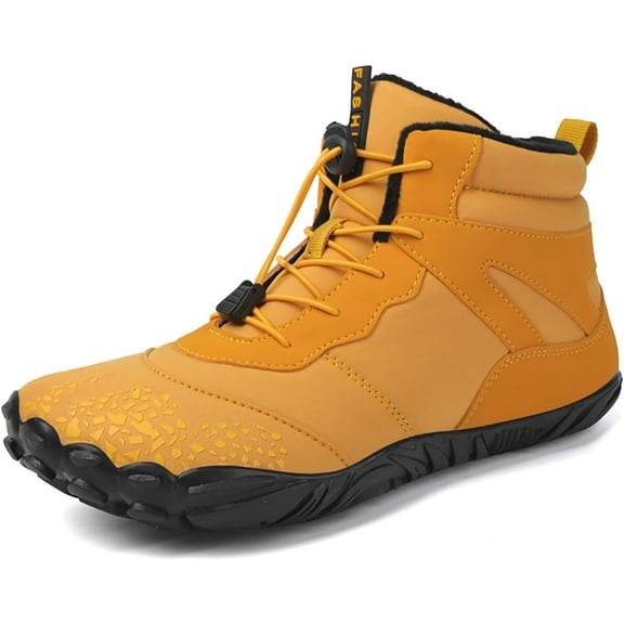 KAQ Barefoot Shoes Men Women Wide Toe Box Winter Minimalist Trail Runner Padded Warm Casual Hiking Cotton Boots Sneakers