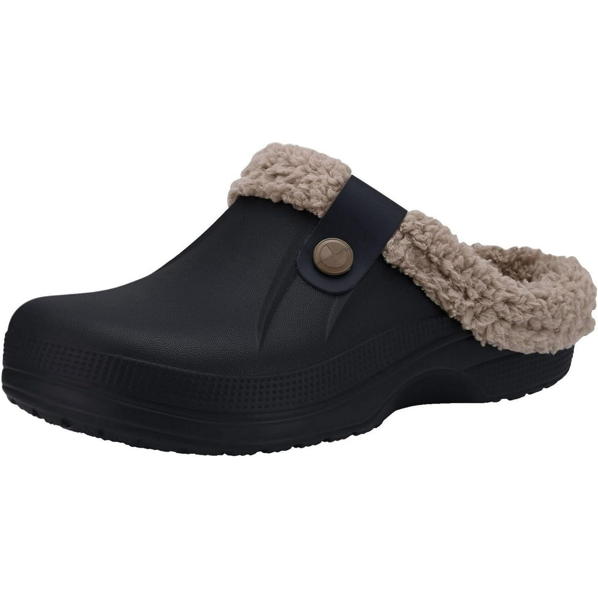 Fluffy Shopkeep 4枚 KAQ Classic Fur Lined Clogs Waterproof Winter Fuzzy Slippers for