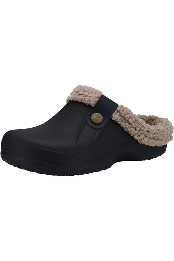 KAQ Classic Fur Lined Clogs Waterproof Winter Fuzzy Slippers for Women Men Indoor and Outdoor