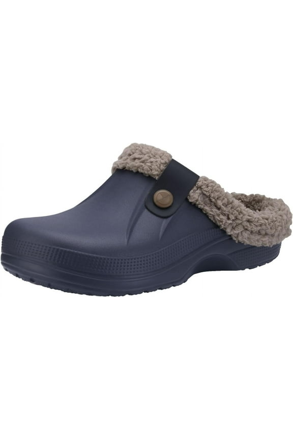 Classic Fur Lined Clogs Waterproof Winter Fuzzy Slippers for Women Men Indoor and Outdoor